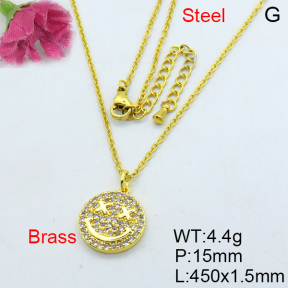 Fashion Brass Necklace  F3N403208bhia-J40