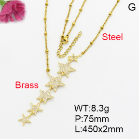 Fashion Brass Necklace  F3N403209bhva-L017