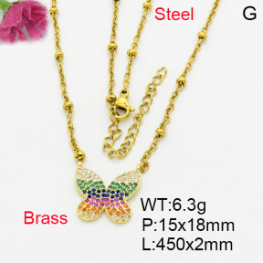 Fashion Brass Necklace  F3N403210bbml-L017