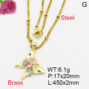 Fashion Brass Necklace  F3N403211baka-L017