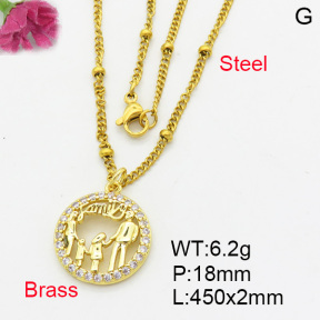 Fashion Brass Necklace  F3N403212baka-L017