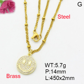 Fashion Brass Necklace  F3N403213aajl-L017