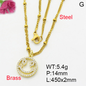 Fashion Brass Necklace  F3N403214aajl-L017