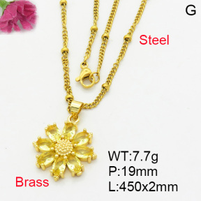 Fashion Brass Necklace  F3N403215ablb-L017