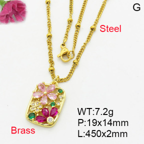 Fashion Brass Necklace  F3N403216vbmb-L017