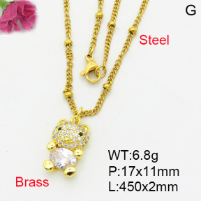 Fashion Brass Necklace  F3N403218baka-L017