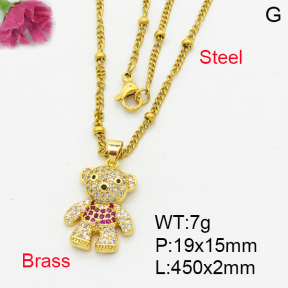 Fashion Brass Necklace  F3N403219vbmb-L017