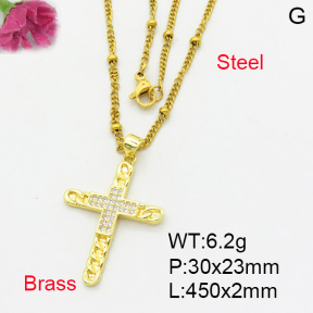 Fashion Brass Necklace  F3N403220aajl-L017