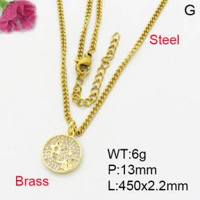 Fashion Brass Necklace  F3N403221aajl-L017