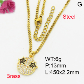 Fashion Brass Necklace  F3N403222aajl-L017