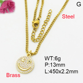 Fashion Brass Necklace  F3N403223aajl-L017