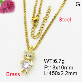 Fashion Brass Necklace  F3N403228aajl-L017
