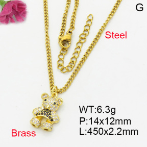 Fashion Brass Necklace  F3N403229vbmb-L017