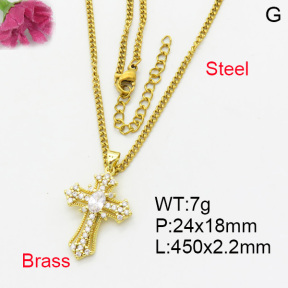 Fashion Brass Necklace  F3N403230ablb-L017