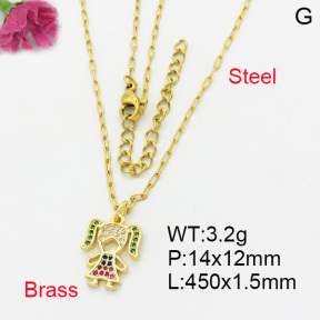 Fashion Brass Necklace  F3N403231avja-L017