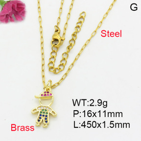 Fashion Brass Necklace  F3N403232avja-L017