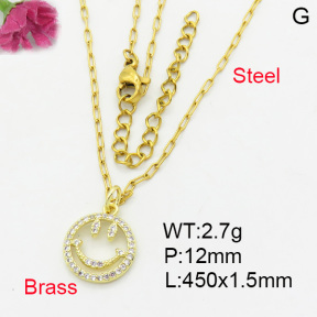 Fashion Brass Necklace  F3N403233aajl-L017