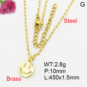 Fashion Brass Necklace  F3N403234vaia-L017