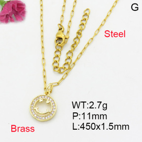 Fashion Brass Necklace  F3N403235aajl-L017