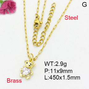 Fashion Brass Necklace  F3N403236aajl-L017