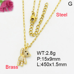 Fashion Brass Necklace  F3N403237aajl-L017