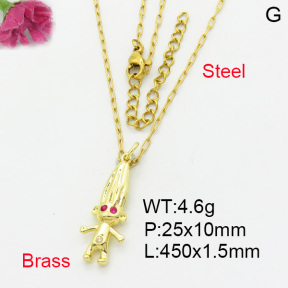 Fashion Brass Necklace  F3N403239vail-L017