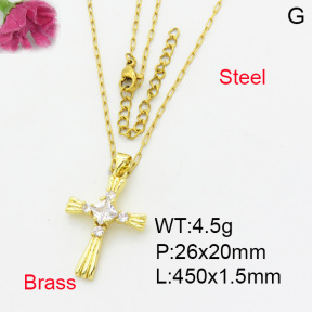 Fashion Brass Necklace  F3N403240baka-L017