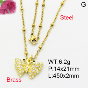 Fashion Brass Necklace  F3N403241baka-L017