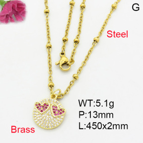 Fashion Brass Necklace  F3N403242aajl-L017