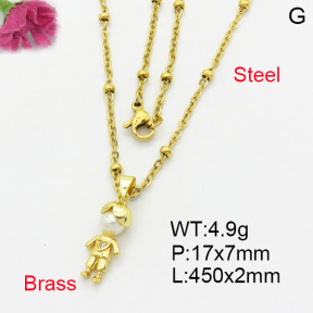 Fashion Brass Necklace  F3N403243baka-L017