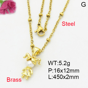 Fashion Brass Necklace  F3N403244baka-L017