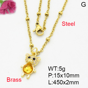 Fashion Brass Necklace  F3N403247aajl-L017