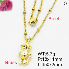 Fashion Brass Necklace  F3N403248vail-L017