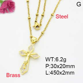 Fashion Brass Necklace  F3N403249baka-L017