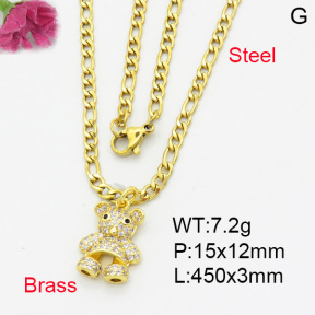 Fashion Brass Necklace  F3N403251ablb-L017