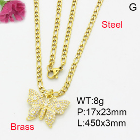Fashion Brass Necklace  F3N403252ablb-L017