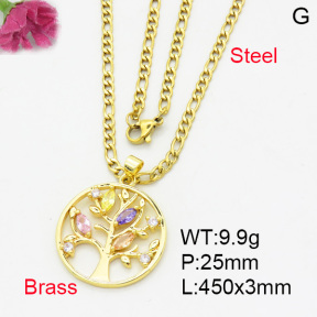 Fashion Brass Necklace  F3N403253baka-L017