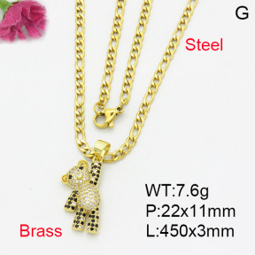 Fashion Brass Necklace  F3N403254vbmb-L017