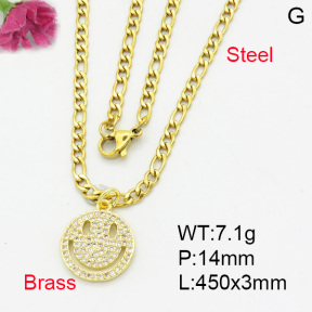 Fashion Brass Necklace  F3N403255aajl-L017