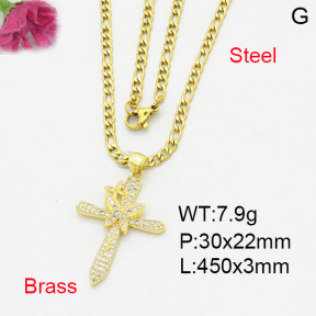 Fashion Brass Necklace  F3N403256aalv-L017