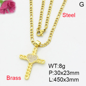 Fashion Brass Necklace  F3N403258aajl-L017