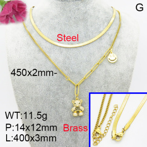 Fashion Brass Necklace  F3N403260bbov-L017