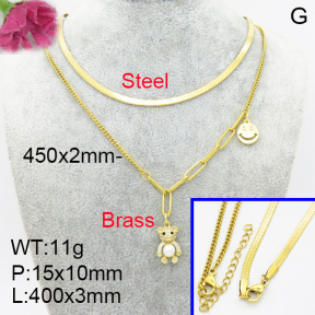 Fashion Brass Necklace  F3N403261vbnb-L017