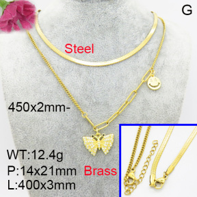 Fashion Brass Necklace  F3N403264vbmb-L017