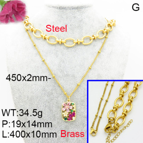 Fashion Brass Necklace  F3N403265vbmb-L017