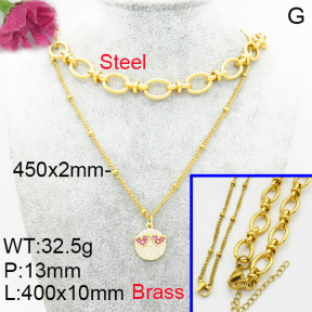 Fashion Brass Necklace  F3N403266aajl-L017