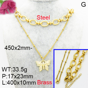 Fashion Brass Necklace  F3N403267ablb-L017