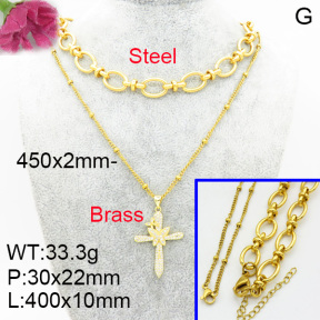 Fashion Brass Necklace  F3N403269aajl-L017