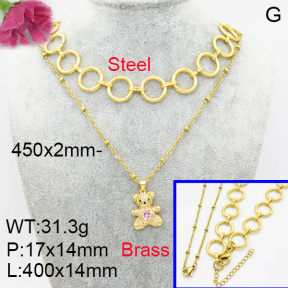 Fashion Brass Necklace  F3N403273vbmb-L017