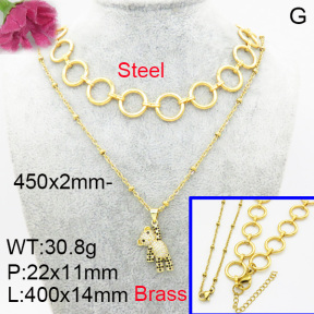 Fashion Brass Necklace  F3N403274vbmb-L017
